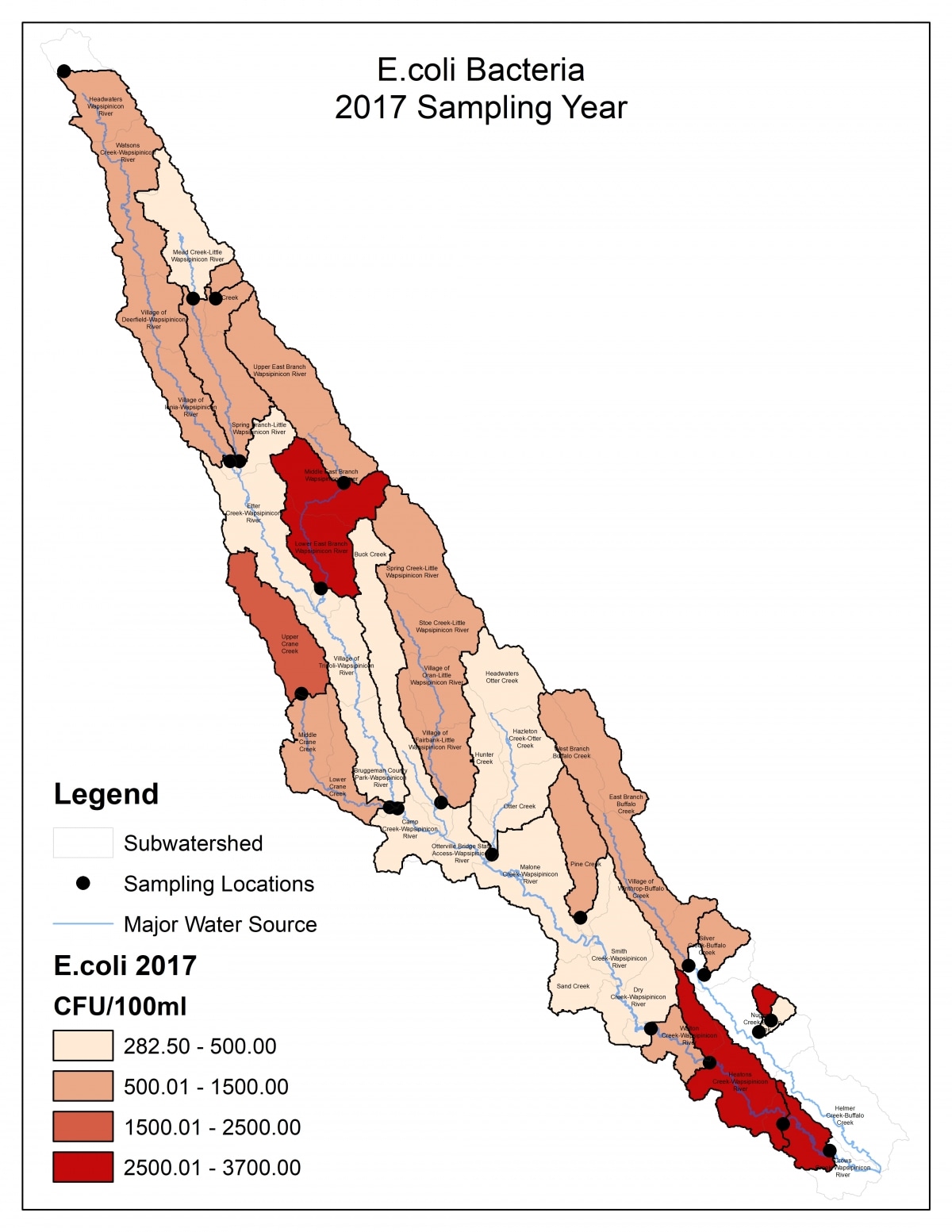3.6.1 Bacteria (E.coli) – Upper Wapsi River Watershed
