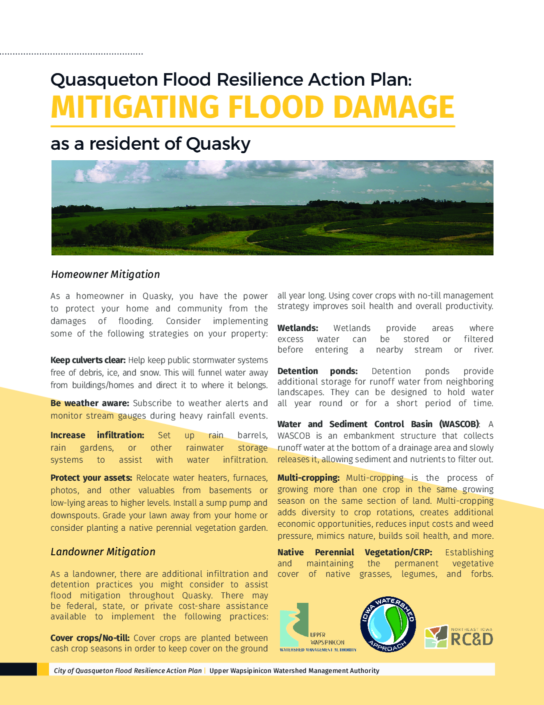 Quasqueton Flood Resilience Action Plan – Upper Wapsi River Watershed